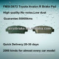 D672 OE Almofada semi-metálica de qualidade para Toyota Avalon